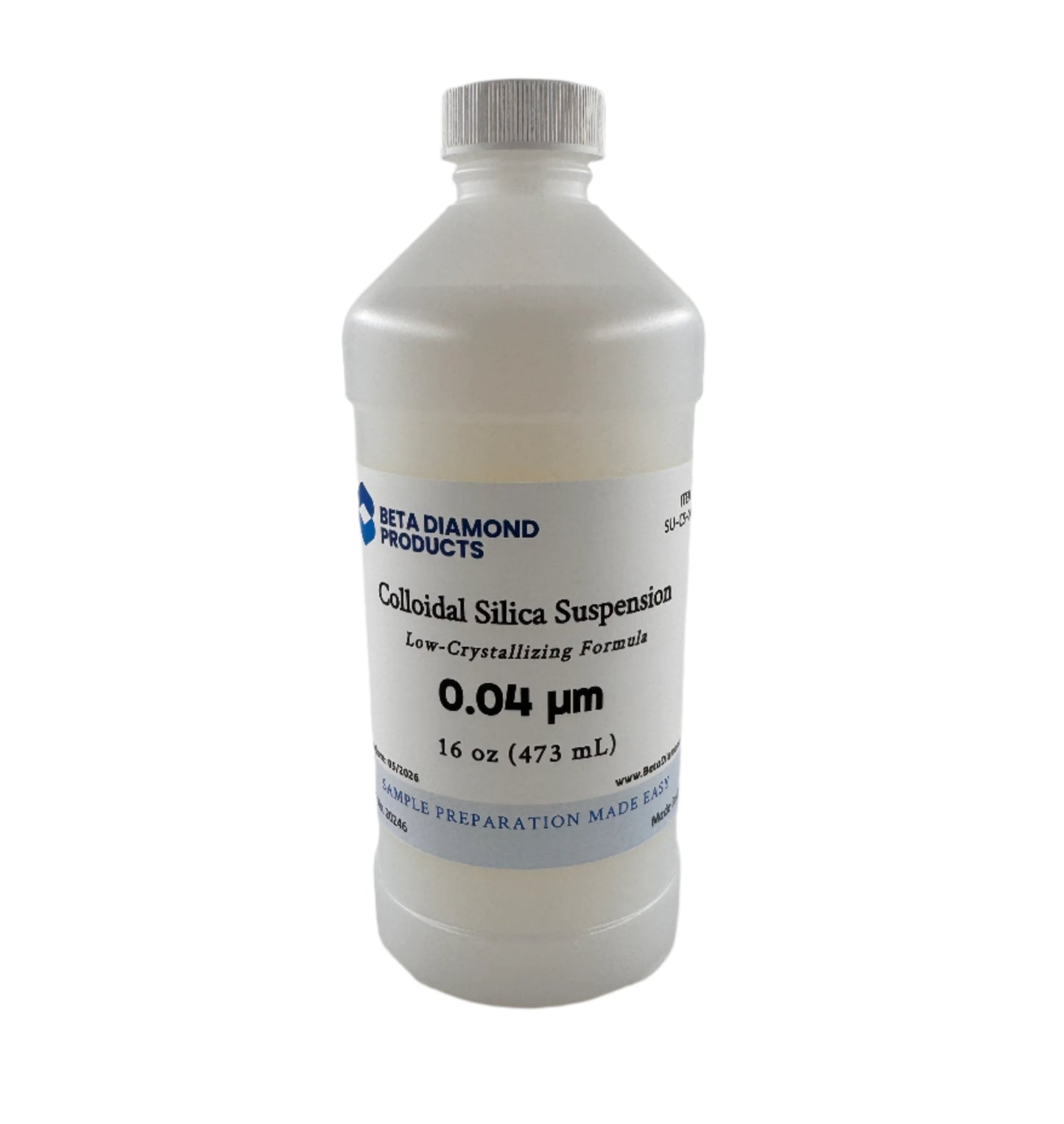 Colloidal silica suspension for use as final polishing in metallographic sample preparation