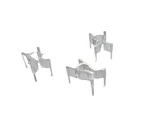 Plastic peg specimen clip for secure fastening of metallographic specimens during mounting