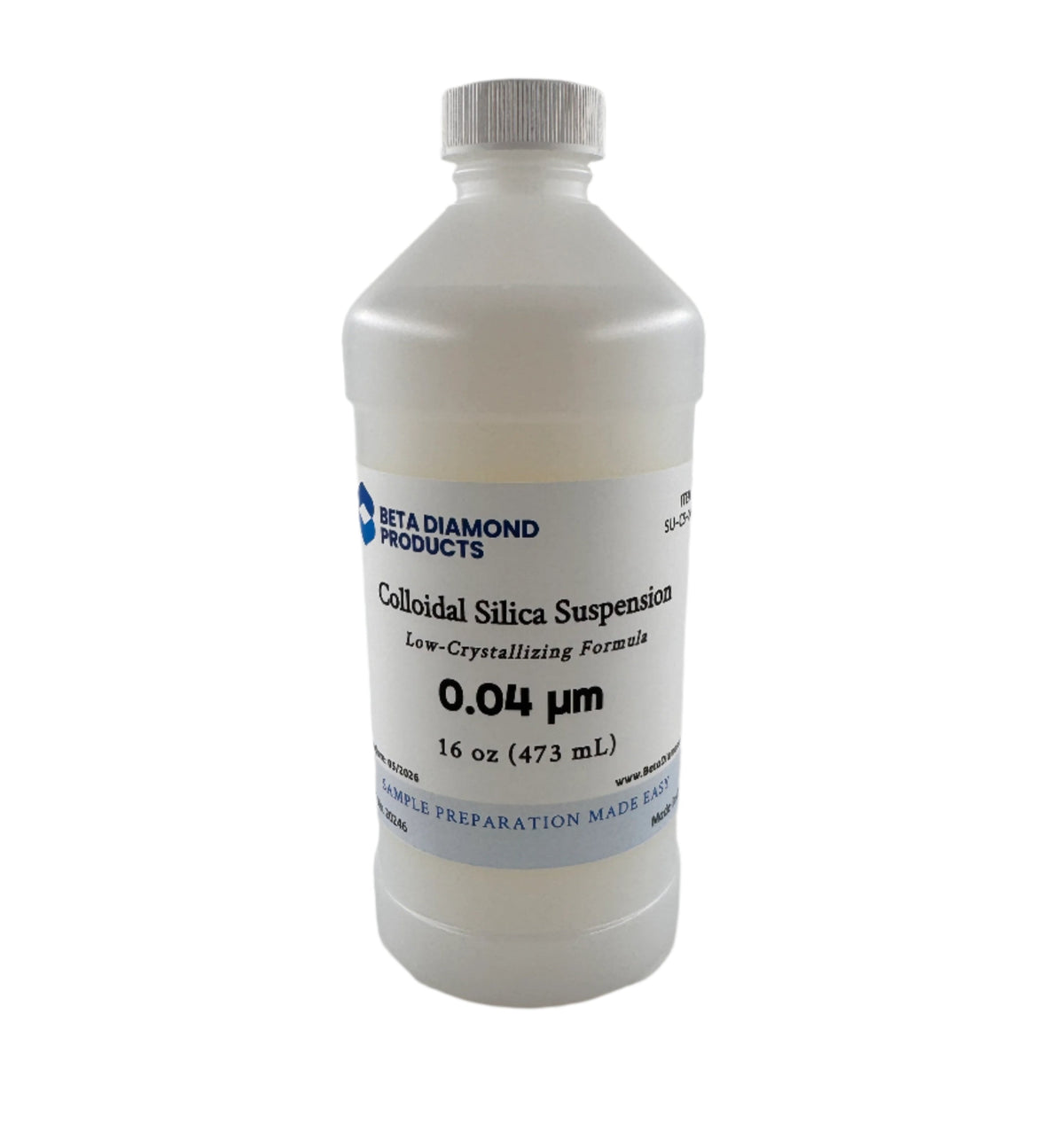 Beta Diamond colloidal silica polishing suspension bottle