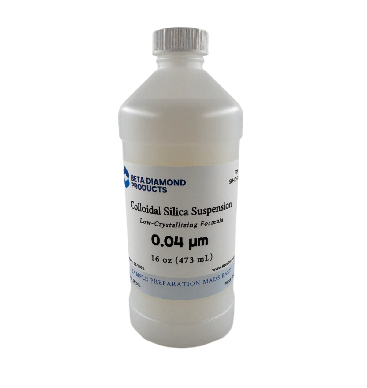 Colloidal silica suspension for use as final polishing in metallographic sample preparation