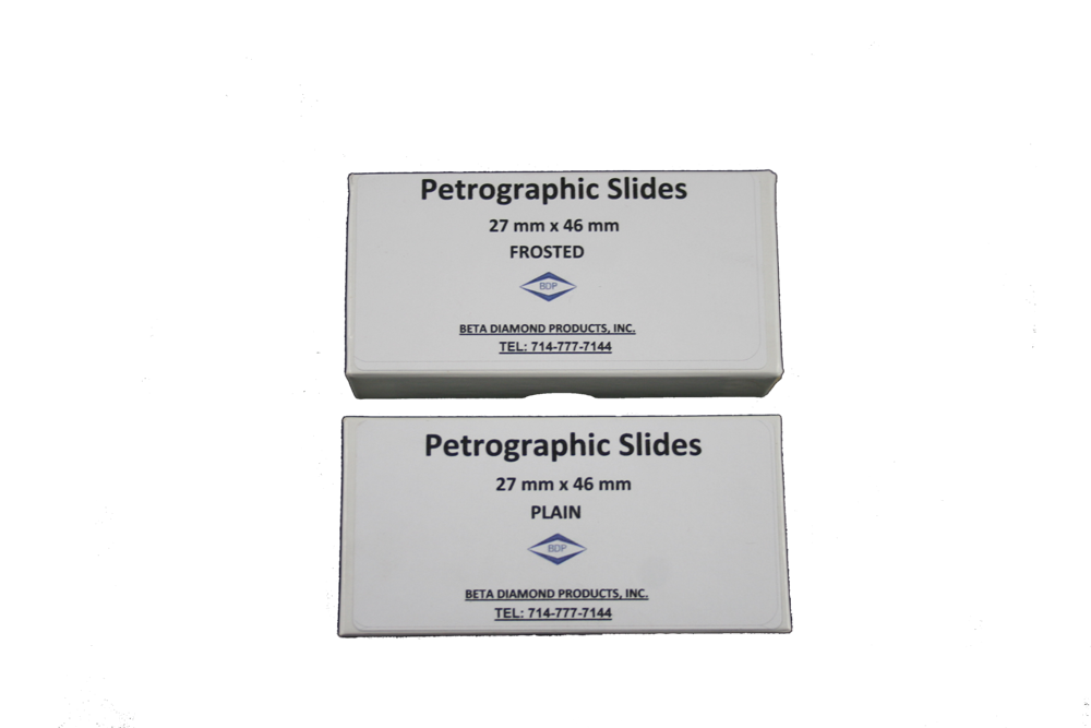 Petrographic slides 27x46mm USA-made from Swiss glass for polarized light microscopy — Beta Diamond Products