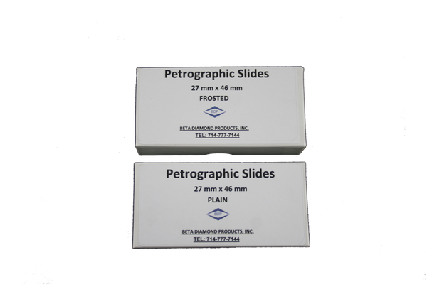 Petrographic slides 27x46mm USA-made from Swiss glass for polarized light microscopy — Beta Diamond Products
